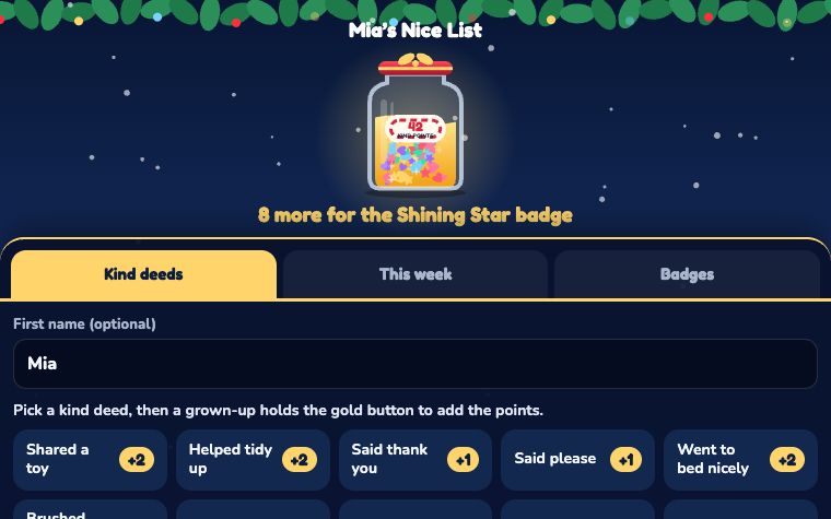 A picture of Nice List Points